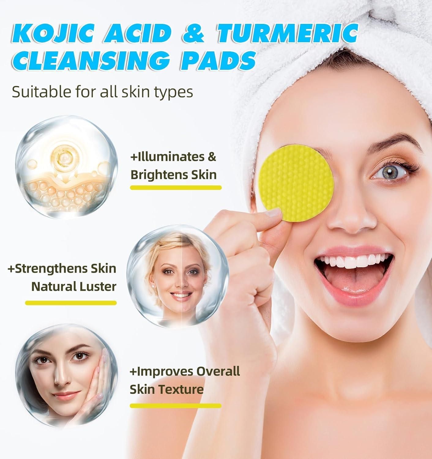 Turmeric & Kojic Acid Cleansing Pads || Buy 1, Get 1 Pack FREE (60+60 patches) at ₹499