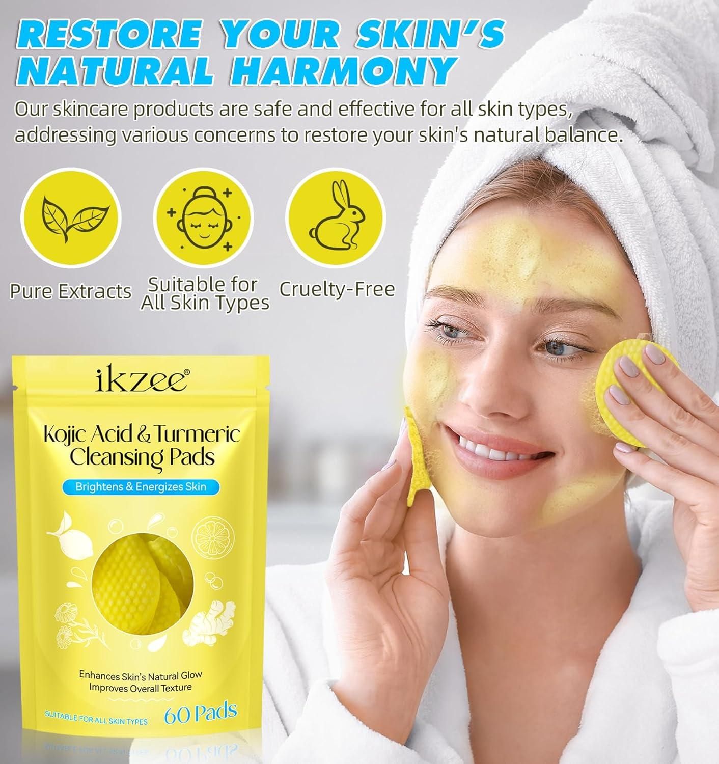 Turmeric & Kojic Acid Cleansing Pads || Buy 1, Get 1 Pack FREE (60+60 patches) at ₹499