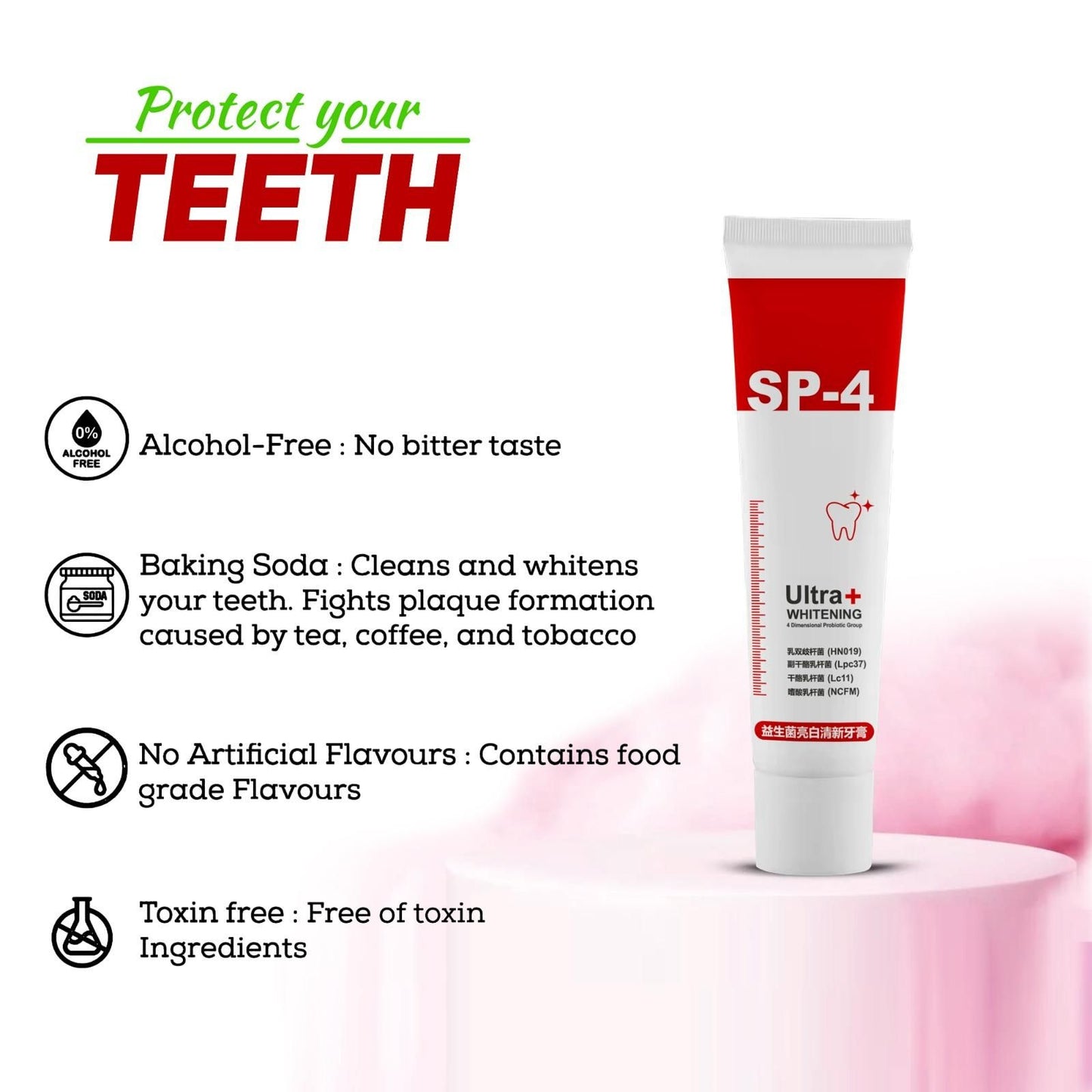 SP-4 Brightening & Stain Removing Toothpaste - Buy 1, Get 1 FREE ✅