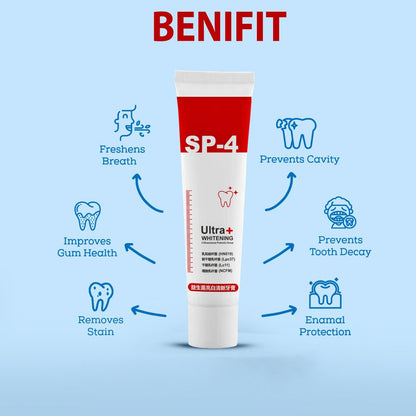 SP-4 Brightening & Stain Removing Toothpaste - Buy 1, Get 1 FREE ✅